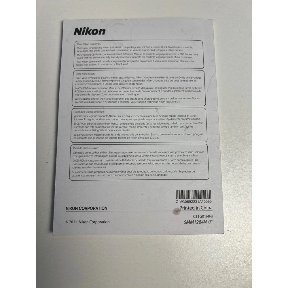Nikon Coolpix S6200‎ Quick Start Guide booklet 2011